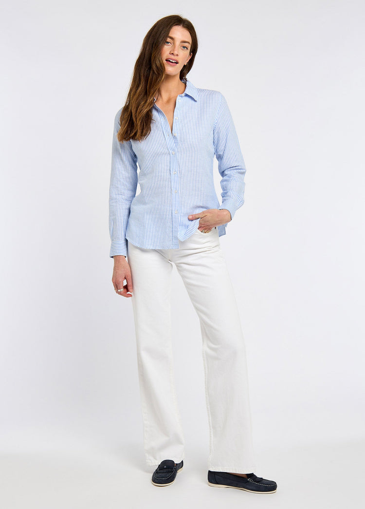 Butterfly Leinenbluse - Blue