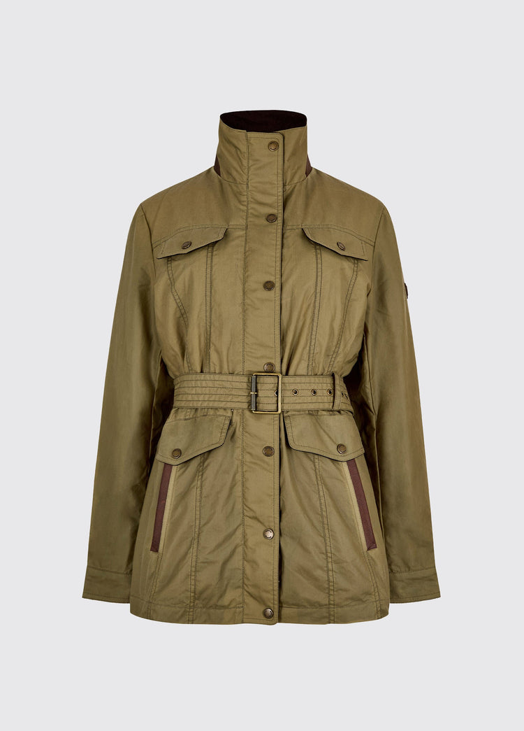 Gandon Women's belted waxed cotton coat - Golden Khaki