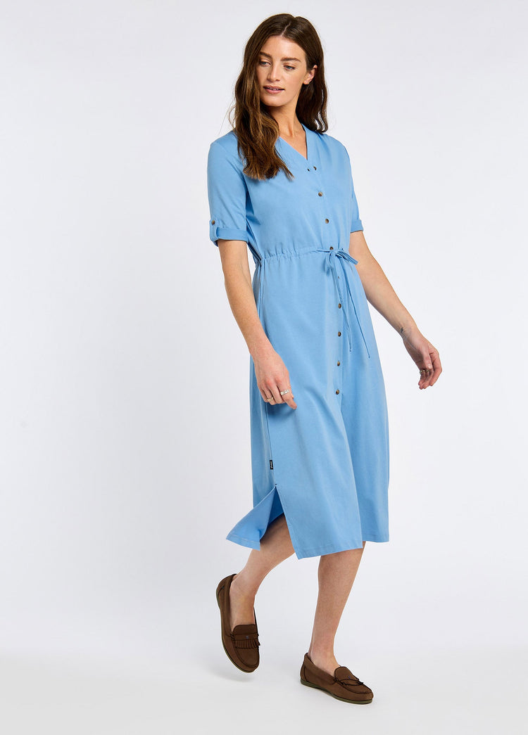 Hanlon Ladies' midi length shirt dress - Azure Blue