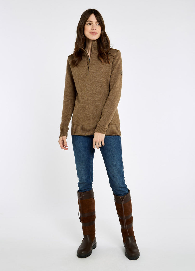 Hession Ladies' zip neck sweater - Elk