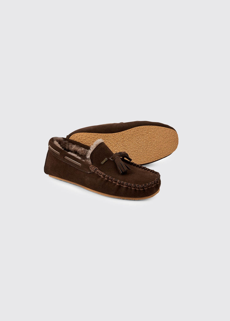 Rosslare Dames Mocassin Pantoffels - Cigar