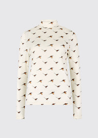 Reynolds Women's soft, printed mock neck top - Cream