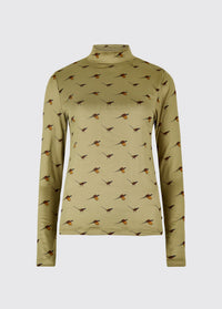 Reynolds Women's soft, printed mock neck top - Dusky Green