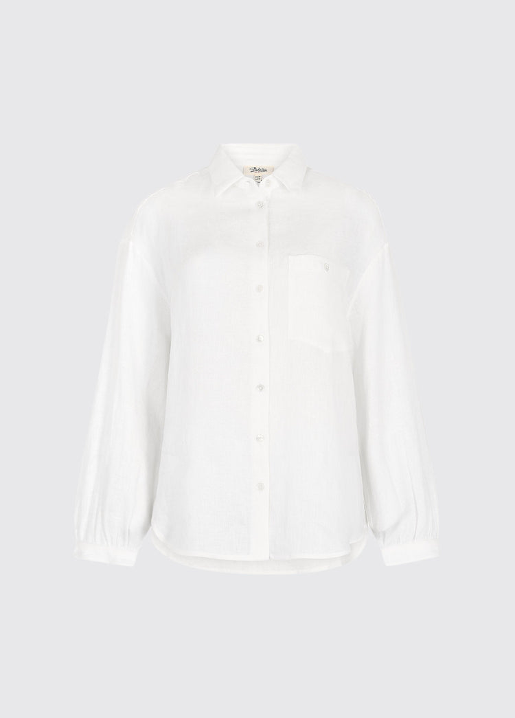 Silvergrass Leinenbluse - White